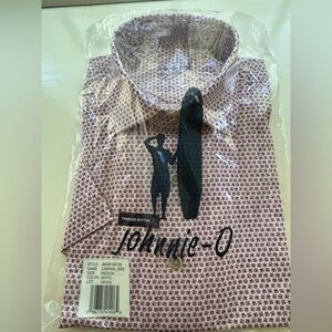 Johnnie-O Men's Burgundy Patterned Shirt